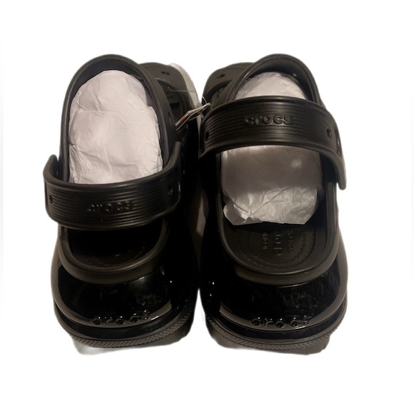 NIB Crocs Black Mega Crush Rubber Slip-on Open Toe trend logo Embossed Sandals 8 - Picture 5 of 6